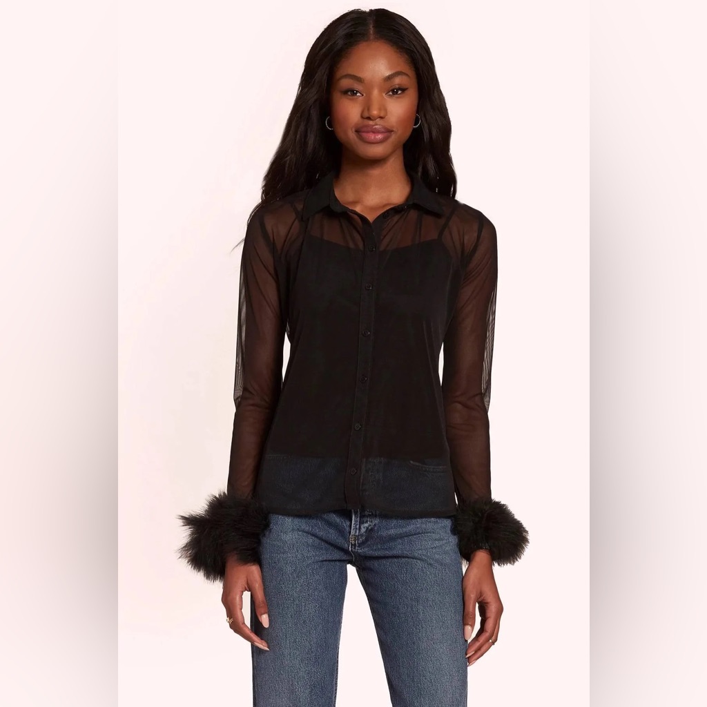 Nwt Amanda Uprichard Letitia Top - Black - Size Medium